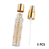 Maxbell 5pcs Travel Refillable Perfume Empty Bottle Glass 10ml Gold