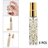 Maxbell 5pcs Travel Refillable Perfume Empty Bottle Glass 10ml Gold