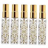 Maxbell 5pcs Travel Refillable Perfume Empty Bottle Glass 10ml Gold