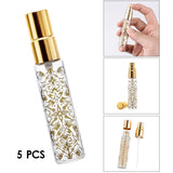 Maxbell 5pcs Travel Refillable Perfume Empty Bottle Glass 10ml Gold