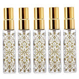 Maxbell 5pcs Travel Refillable Perfume Empty Bottle Glass 10ml Gold