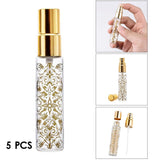 Maxbell 5pcs Travel Refillable Perfume Empty Bottle Glass 10ml Gold