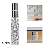 Maxbell 5pcs Travel Refillable Perfume Empty Bottle Glass 10ml Silver