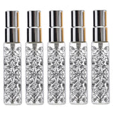 Maxbell 5pcs Travel Refillable Perfume Empty Bottle Glass 10ml Silver