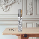 Maxbell 5pcs Travel Refillable Perfume Empty Bottle Glass 10ml Silver