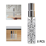 Maxbell 5pcs Travel Refillable Perfume Empty Bottle Glass 10ml Silver