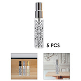 Maxbell 5pcs Travel Refillable Perfume Empty Bottle Glass 10ml Silver