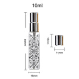 Maxbell 5pcs Travel Refillable Perfume Empty Bottle Glass 10ml Silver