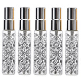 Maxbell 5pcs Travel Refillable Perfume Empty Bottle Glass 10ml Silver