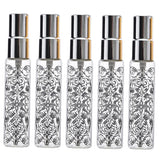 Maxbell 5pcs Travel Refillable Perfume Empty Bottle Glass 10ml Silver