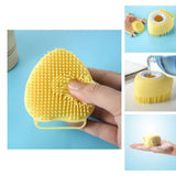 Maxbell 2 IN 1 Bath Scrub Brush Easy to Clean for Men Women Remove Dandruff yellow