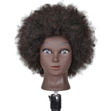 Maxbell Hair Styling Practice Doll Head Training Mannequin Clamp Afro Black Skin