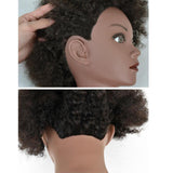 Maxbell Hair Styling Practice Doll Head Training Mannequin Clamp Afro Black Skin