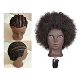 Maxbell Hair Styling Practice Doll Head Training Mannequin Clamp Afro Black Skin