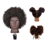 Maxbell Hair Styling Practice Doll Head Training Mannequin Clamp Afro Black Skin