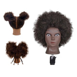 Maxbell Hair Styling Practice Doll Head Training Mannequin Clamp Afro Black Skin