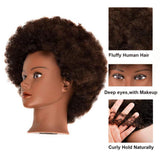 Maxbell Hair Styling Practice Doll Head Training Mannequin Clamp Afro Black Skin