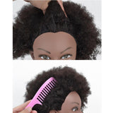 Maxbell Hair Styling Practice Doll Head Training Mannequin Clamp Afro Black Skin