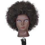 Maxbell Hair Styling Practice Doll Head Training Mannequin Clamp Afro Black Skin