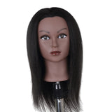 Maxbell Hair Styling Practice Doll Head Training Mannequin Clamp 14in Light Black B