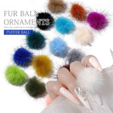 Maxbell Soft Removable Nail Art Plush Pom Ball Set Magnetic Base DIY for Women D