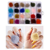 Maxbell Soft Removable Nail Art Plush Pom Ball Set Magnetic Base DIY for Women D