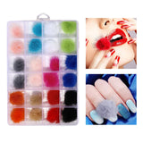 Maxbell Soft Removable Nail Art Plush Pom Ball Set Magnetic Base DIY for Women C