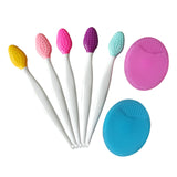 Silicone Exfoliating Lip Brush with 2Pcs Facial Brushes Cleanning Blackhead