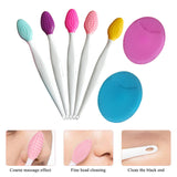 Silicone Exfoliating Lip Brush with 2Pcs Facial Brushes Cleanning Blackhead