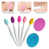 Silicone Exfoliating Lip Brush with 2Pcs Facial Brushes Cleanning Blackhead