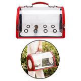 Maxbell Clear Bird Travel Cage Portable Parrot Cat Carrying Case with Perch red