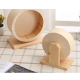 Maxbell Small Pet Wooden Smooth Runing Exercise Wheel With Stand Mice Hamsters Toy S
