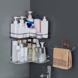 Maxbell Triangular Shower Caddy Basket Storage Shelf Rack Bathroom Organizer White