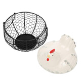 Maxbell Creative Style Egg Storage Basket with Ceramic Hen Egg Basket