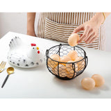 Maxbell Creative Style Egg Storage Basket with Ceramic Hen Egg Basket