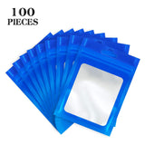 Maxbell 100x Mylar Bag Food Storage Container Snacks Jewelry Packing Storing Blue M