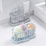 Maxbell Kitchen Sink Caddy Sponge Holder Soap Caddy Organizer Basket Light Blue