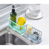 Maxbell Kitchen Sink Caddy Sponge Holder Soap Caddy Organizer Basket Light Blue