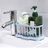 Maxbell Kitchen Sink Caddy Sponge Holder Soap Caddy Organizer Basket Light Blue