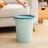 Maxbell 10L Plastic Trash Bin Bucket Dustbin Garbage Can 24.8x16x23cm Light Blue