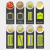 Maxbell 8 in 1 Vegetable Chopper for Salad Potato Food Chopper Kitchen Gadgets white style 2