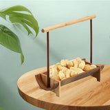 Maxbell Dried Fruit Bowl Tray Snack Candy Nuts Baskets Stand Tableware Round Handle