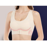 Womens Seamless Sports Bra Push up Front Cross Buckle Padded Bra Skin L