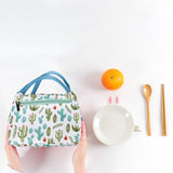 Maxbell Portable Lunch Bag Student Lunch Box Picnic Case Storage Bag Cactus