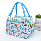 Maxbell Portable Lunch Bag Student Lunch Box Picnic Case Storage Bag Cactus