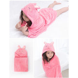 Maxbell Cute Baby Kid's Hooded Bathrobe Toddler Boy Girls Bath Towel Rabbit Pink