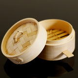 Maxbell Kitchen Bamboo Steamer Basket Food Steamer for Dim Sum Dumpling 9cm