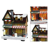 Maxbell 12cm Tall Christmas LED Light Winter Village Miniature House Style_C