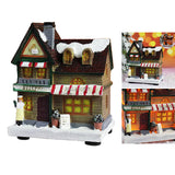 Maxbell 12cm Tall Christmas LED Light Winter Village Miniature House Style_C