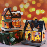 Maxbell 12cm Tall Christmas LED Light Winter Village Miniature House Style_C